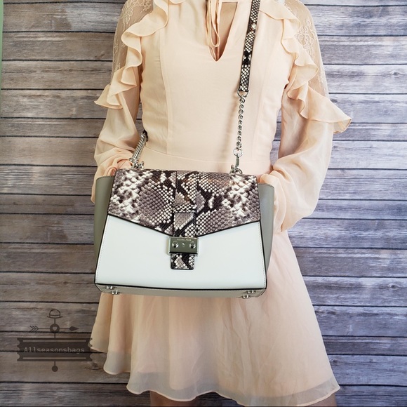 NWT Michael Kors Medium Mauve embossed satchel - Picture 2 of 8